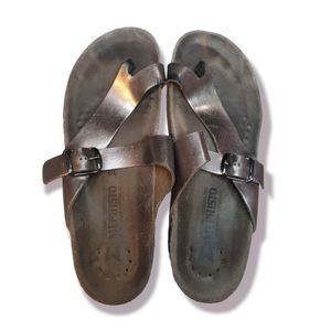 MEPHISTO Helen METALLIC leather  SANDALS